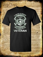 Military Veteran T-Shirt – USA Flag Blood Sweat Tears – Army Marines Navy