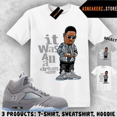 Tee Shirt Matching AJ 5 Wolf Grey 2026 Match Sneaker Sneakerhead Biggie T-Shirt