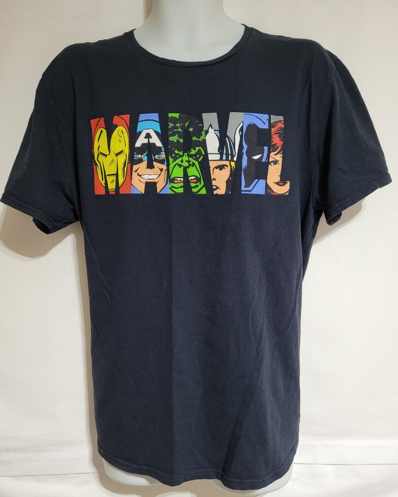 Marvel C-Life Group Black Graphic Print T-shirt Size XL Marvel Heroes