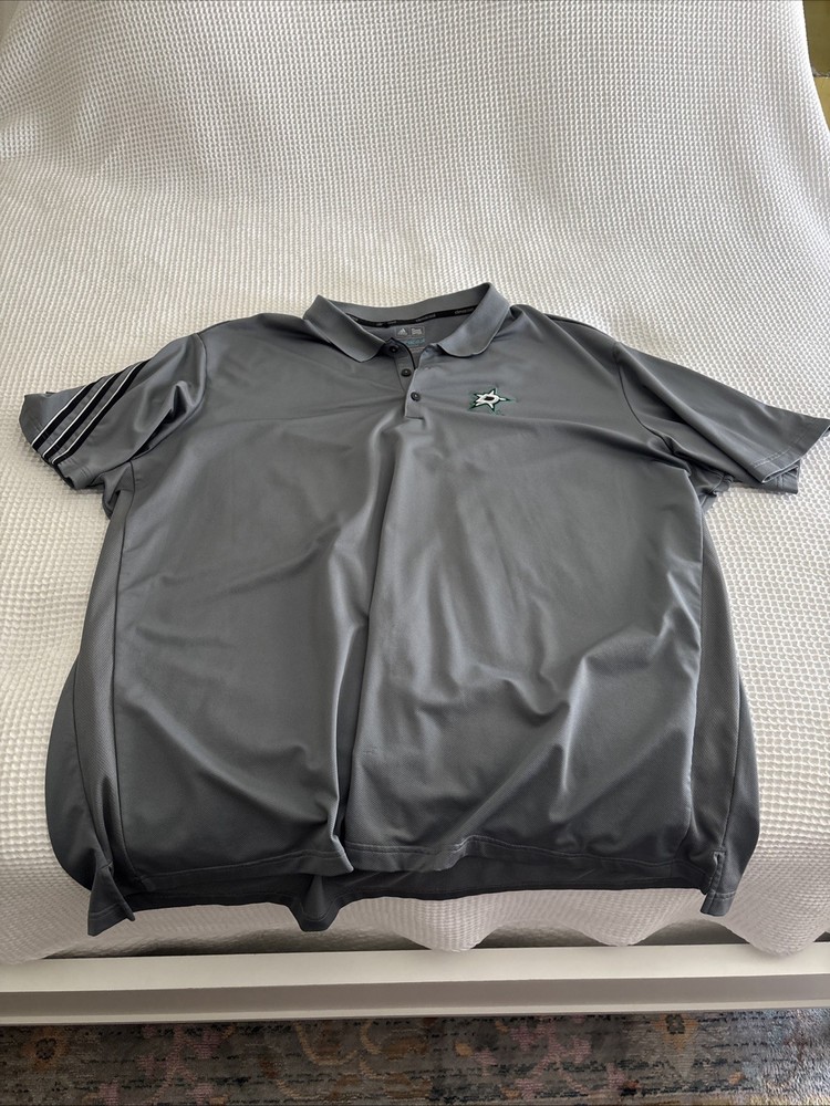 Adidas Grey Dallas Stars Climacool Men’s 4XL Collard T Shirt