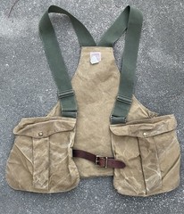 Filson Tincloth Game Bag Size 30 USA Made Vest Strap Leather Belt Closure