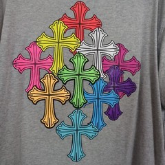 ETERNITY BC / AD short sleeve gray TShirt Tee colorful Celtic Crosses sz 2XL
