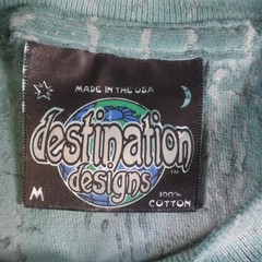 Vintage Art Shirt Mens Medium Green Abstract Geometric Retro 90s Single Stitch