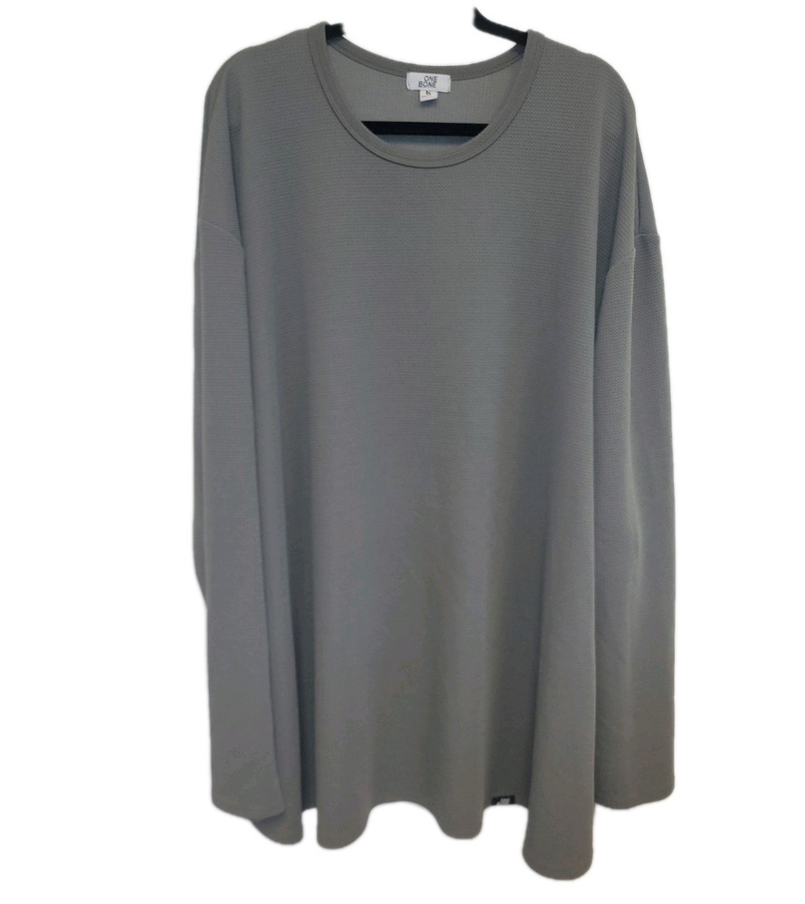 ONE BONE Men’s Gray Solid Crew Neck Long Sleeve Knit T-Shirt Size 6