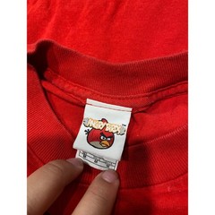 Angry Birds Red Bird Swearing Speech Bubble Graphic T-Shirt Mens Medium Red Tee