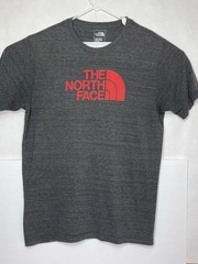 The North Face T-Shirt Standard Fit Gray Red Graphic Logo Size XL