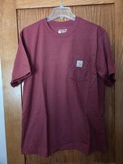 Carhartt Men’s Short Sleeve Relaxed Fit Pocket T-Shirt Red Graphic Size L