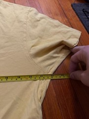 Vintage Polo Ralph Lauren Yellow Single Stitch T-Shirt Navy Blue Pony Logo