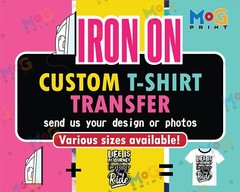 DIY Iron on Decal T-shirt Custom Heat Transfers Personalised Text Lot Printing