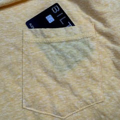 Hudson & Barrow Slim Men’s Size 2XL Solid Yellow Cotton Blend Crew-Neck T-Shirt