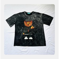Bacon Streetwear Grunge Acid Wash Casual Fashion Forward T-shirt Dark Gray L NWT