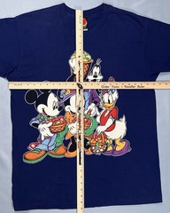 Vintage Disney Mickey Minnie Goofy Daisy Friends Fall Harvest Shirt Mens L Blue