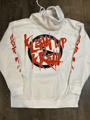 Sosmula Klean Up Krew Men’s White Hoodie XXL Double Sided