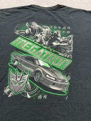 Mens Y2K VINTAGE XL Black Transformers Megatron Graphic T-Shirt Cotton Crew Neck