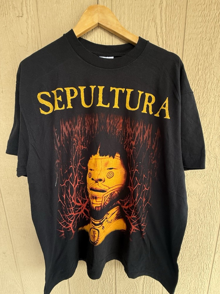 Sepultura Roots Vintage Single Stitch Band T Shirt Size XL Modern Reprint