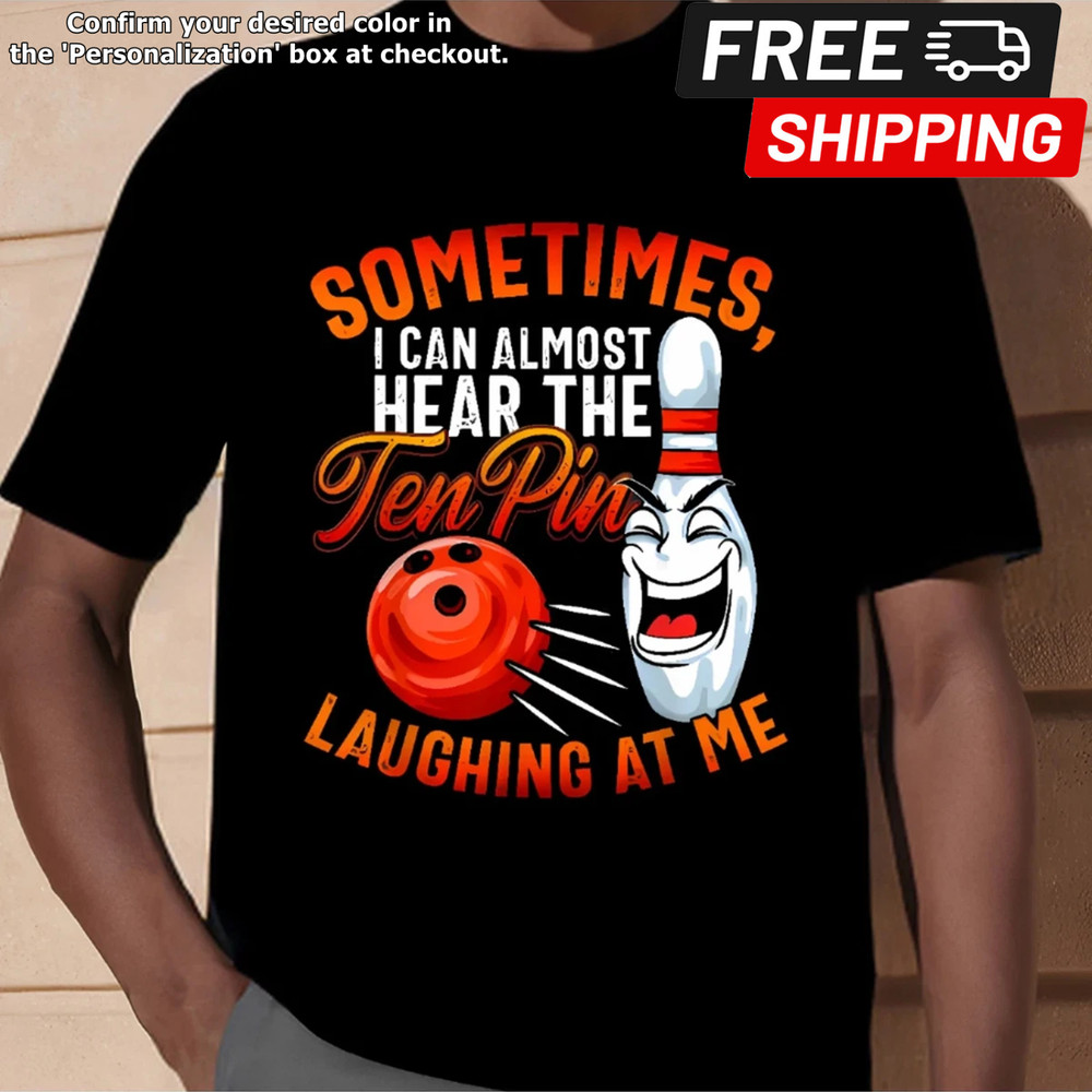 Casual Cotton Blend 1pc Tenpin Bowling Humor Men’s T-Shirt – Crew Neck