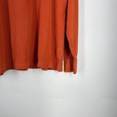 LL Bean Mens Burnt Orange Waffle Knit Long Sleeve Thermal Crewneck Shirt Size L