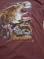 Vintage 1980s T-shirt Biker Motorcycle Graphic USA Made Maroon Size Large VG