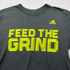 Adidas Shirt Mens Medium Grey Feed The Grind Go To Tee Short Sleeve Causal