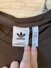 Adidas Originals Brown Embroidered Trefoil Logo T-Shirt Large Back Logo Men’s