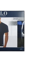 Polo Ralph Lauren Men’s Blue-Navy-Green Slim Fit Crew-Neck 3 Pack T-Shirts