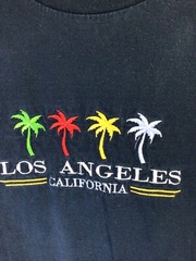 Los Angeles California (Embroidered) Blue 2XL Cotton T Shirt T11