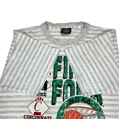 Vintage Print A-Shirt 1992 NCAA Final Four Win Cities Striped T-Shirt Size XL