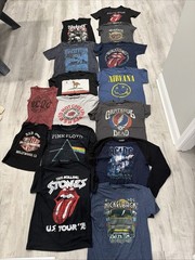 Music Rock Band T-Shirt Lot of 15 Various Sizes M-L-XL LED Zepplin,Rolling Stone