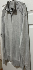 Mens Carbon Shirt/Sweater Size XL Grey 8″ zip Long Sleeves Collar 100% Cotton