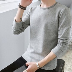 Men Thermal Fleece Lined T-shirt Winter Warm Tops Trouser Long Sleeve T-Shirt