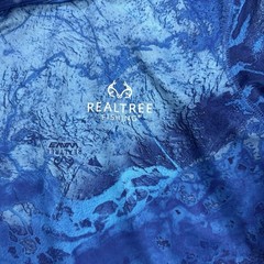Real Tree Rash Guard Shirt Men XL Blue Ocean Camo Fishing LS Beach Outdoors