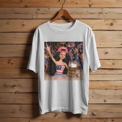 Funny Patriotic Doll Beer Shirt, USA Party Girl Tee, Drunk American Doll Tee