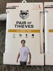 Pair of Thieves Men’s Classic Crewneck Undershirt 4 Pack – White – Large – NWT