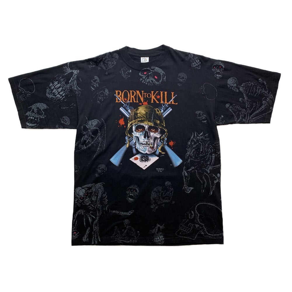 Just Brass “Born to Kill” Vintage T-Shirt Tee 1988 Deadstock NEW L Large