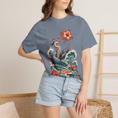Hibiscus Surf Kite Heron T-Shirt Graphic