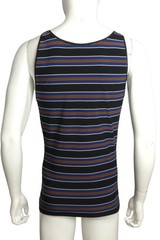 PIERRE CARDIN – 2007 Cotton Stripe Knit Tank, Size Large