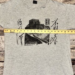 Vintage The Great Wall Of Beijing China Asia Art Tee Size Medium Gray
