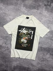 Stussy World Tour T-Shirt Big Logo Flowers Tee Y2K Rare Streetwear Men S Vintage