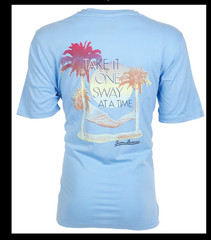 $45 TOMMY BAHAMA Sky Blue ONE SWAY AT A TIME Relaxed Fit Short Sleeve T-shirt