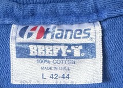Vintage Hanes Connecticut Sailboat Graphic T Shirt Blue Size L USA Single Stitc
