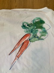 Vintage 90s Single Stitch T Shirt Hand Painted Watercolor Brush Work Rabbit