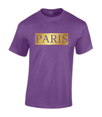 PARIS CITY GOLD MENS T SHIRT COOL CHIC FASHION CUTE TOP MODERN SUMMER LOVE