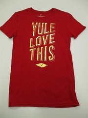 AMERICAN EAGLE Men Size XXS Classic Fit Red Yule Holiday Tee