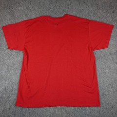 Vintage Nike Shirt Mens XXL Red Black Shield Swoosh Graphic Tee Deadstock Y2K