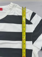 Puma Men’s M Black White Striped Soccer Jersey Short Sleeve