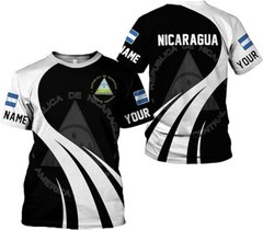 Personalized Nicaragua Shirt 3D, Nicaragua Flag Shirts, Nicaraguan Camisas T-Shi