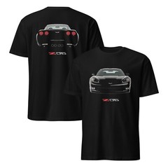 Black vette C6 Z06 Front and Rear Short-Sleeve Unisex T-Shirt Black