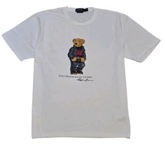 Polo Ralph Lauren Classic Fit Polo Bear Denim Crewneck Jersey T-Shirt White