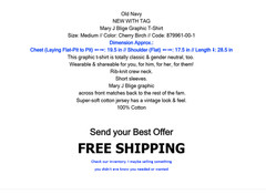 Unisex Old Navy Mary J Blige Graphic T-Shirt Long Sleeve MEDIUM Cherry Birch NEW