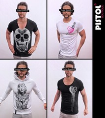 Pistol Boutique Men’s Black Plain Blank Neck Logo Print Single Tank Vest Top
